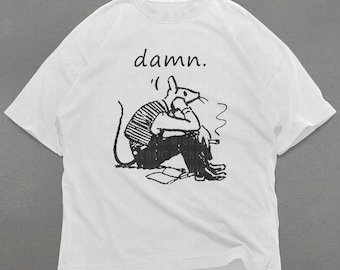 Camiseta engraçada com estampa de rato, Camisetas Comfort Colors Premium Cotton, Camisetas largas e folgadas, Camisetas engraçadas, Camisetas de rato, Camiseta com estampa divertida, Roupas engraçadas