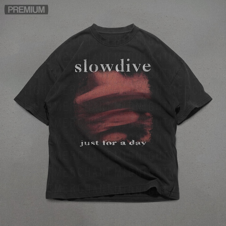 Slowdive-skjorta, Comfort Colors premiumbomullsskjorta, Just for a day album-t-shirt, Bandtröjor, 90-talsbandtröjor, Söta skjortor, Slowdive Graphic-tröja bild 1