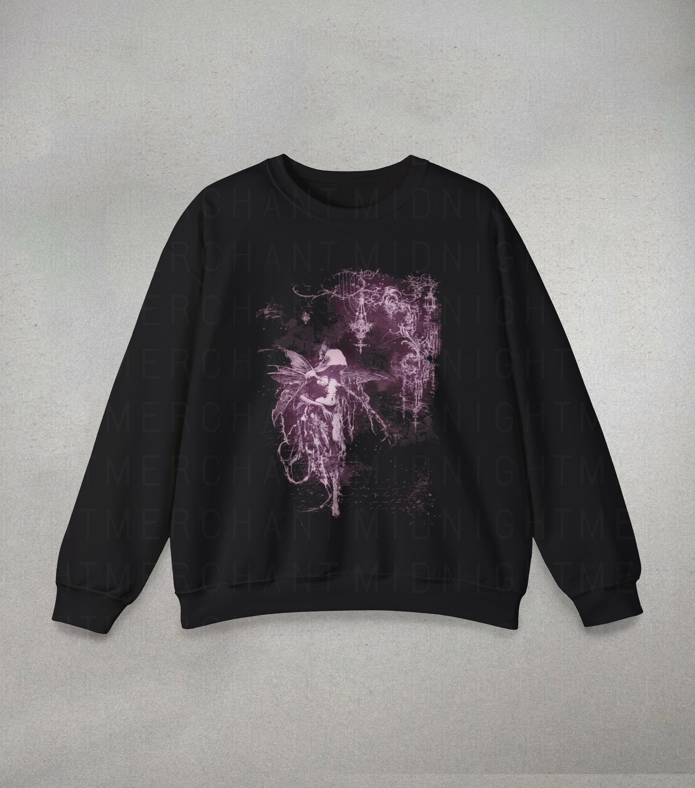 Y2k Sweatshirt, Gothic Clothing, Dark Art Style Graphic, Goth