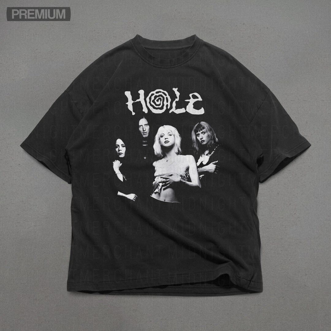 90s HOLE バンドTシャツ　ヴィンテージ　激レア Hole Band T-shirt, Comfort Colors Premium Cotton Shirt, Oversized