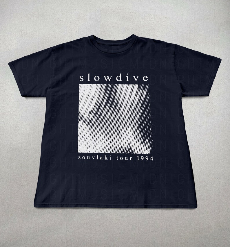 Slowdive Souvlaki-skjorta, 90-tals Shoegaze, Rachel Goswell, slowdive-grafik, slowdive-presenter, unisexskjorta, musikpresenter Navy