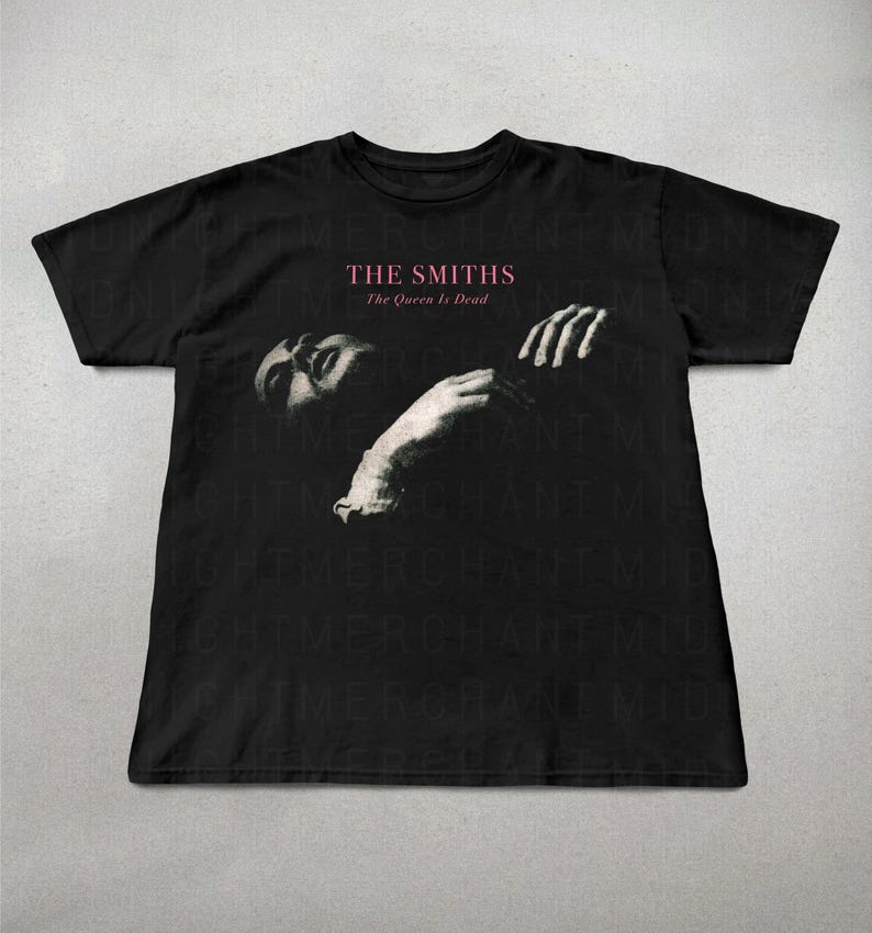 The Smiths-shirt, The Queen Is Dead-shirt, cadeaus van de smiths-fan, band-T-shirt, the smiths graphic tee, indierock-shirt, cadeaus voor haar, uniseks Black