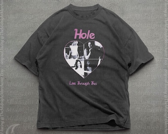 Hole Band T-shirt, Comfort Colors Premium Cotton Shirt, Oversized band tee, Hole Love through this Shirt, Band graphic tees, Goth shirts