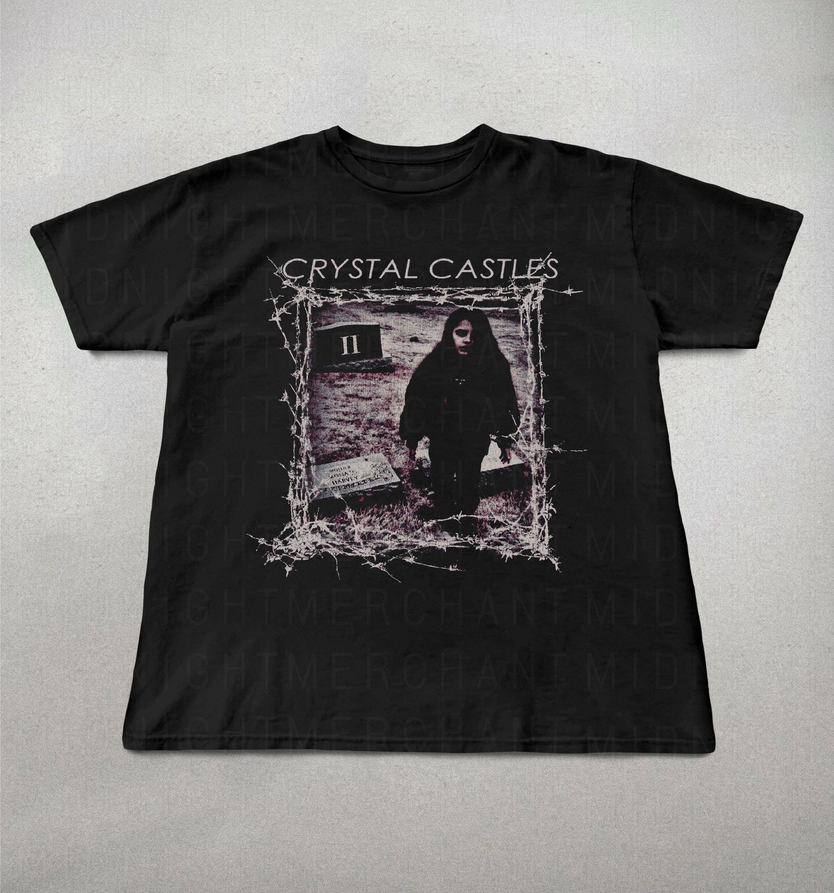 Crystal Castles 公式Tシャツ 1stアルバム 当時物 希少 Rare Crystal Castles Shirt, Crystal Castles Album Black T-shirt