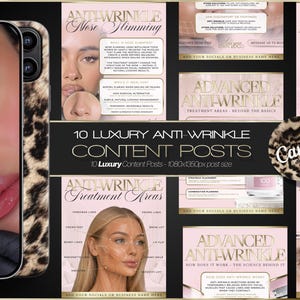 10 plantillas para redes sociales de profesionales de la estética antiarrugas: descarga digital instantánea