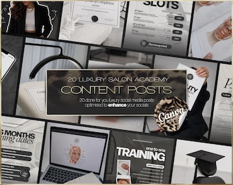 20 Minimalist Beauty Training Canva Templates | Beauty Academy Social Media Posts | Instant Download