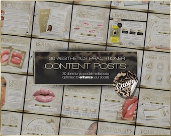 30 plantillas para redes sociales de profesionales de la estética: descarga digital instantánea.