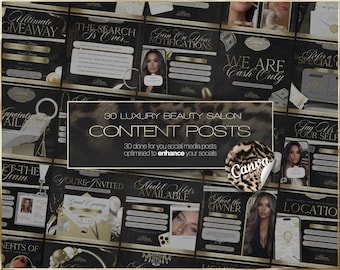 30 plantillas para redes sociales de salones de belleza: descarga digital instantánea