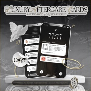 Esthetics Practitioner Aftercare Card Canva-sjabloon, DIY-afdruk iPhone-lay-outkaart, fillers, Skin Booster, dermaal. Vulmiddel 3,5" x 2"