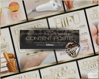 Canva-Vorlagen für Körperformung | Luxuriöse Social-Media-Posts | Sofort-Download
