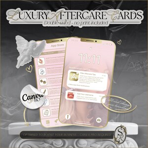 Aesthetics Ppratistionist Aftercare Card Canva Template, DIY Print IPhone Layout Card, Fillers, Skin Booster, Dermal Filler 9,5 x 5,5 cm