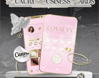 IG Layout Loyalty Card Template, Beauty Business Card Pink, Lash Loyalty Card, Hair, Salon, Makeup, Nails, Instagram Business Card Design