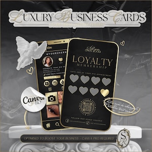 IG Layout Loyalty Card Template, Beauty Visitenkarte Pink, Lash Loyalty Card, Hair, Salon, Makeup, Nails, Instagram Business Card Design