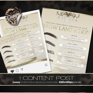 Brow Lamination Social Media Templates – Instant Digital Download