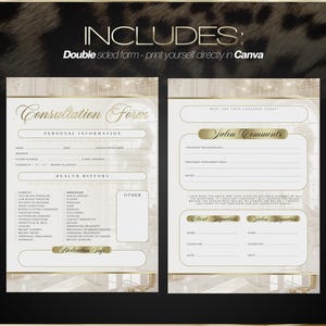Modulo di consultazione per salone di bellezza - Modello Canva / Scheda cliente modificabile / Download immediato immagine 6