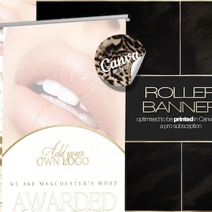 Beauty Salon Roller Banner Canva Template | Luxury Salon Display Sign (85x200cm) | Instant Download