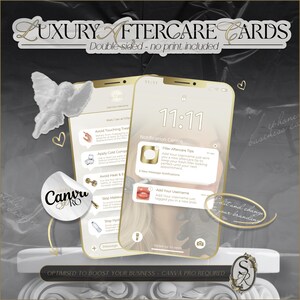 Esthetics Practitioner Aftercare Card Canva-sjabloon, DIY-afdruk iPhone-lay-outkaart, fillers, skinbooster, huidvuller 3,5 x 2 inch