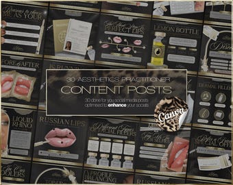 30 plantillas para redes sociales de profesionales de la estética: descarga digital instantánea.