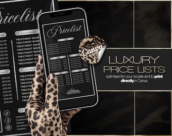Beauty Business Price List Canva Templates | Editable 4-Piece Salon Menu Bundle | Instant Download