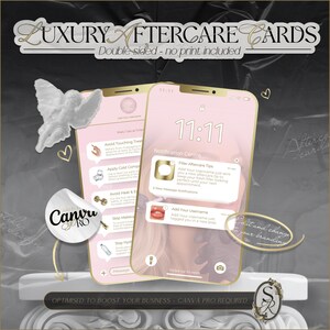 Aesthetics Ppratistionist Aftercare Card Canva Template, DIY Print IPhone Layout Card, Fillers, Skin Booster, Dermal Filler 9,5 x 5,5 cm