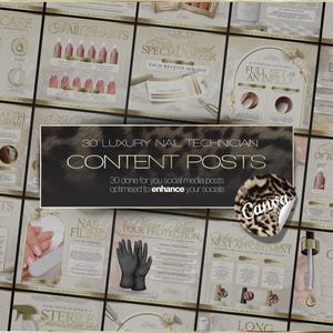 30 Canva-sjablonen voor nagelstylisten | Socialmediaposts voor luxe nagelstudio | Direct downloaden