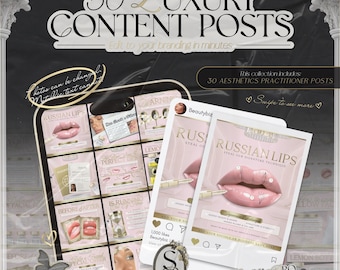 30 Aesthetics Practitioner Flyer, Canva Template, Aesthetic Practitioner Social Media Template, Lip Filler, Dermal Filler, Filler Posts