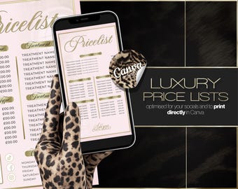 Beauty Business Price List Canva Templates | Editable 4-Piece Salon Menu Bundle | Instant Download