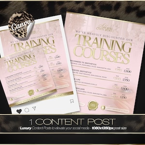 Beauty Salon Training Akademie Social Media Vorlage - Sofortiger digitaler Download