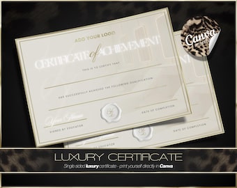 Beauty Salon Training Certificate Canva Template | Editable Course Certificate for Lash, Aesthetics & Beauty Academies | Instant Download