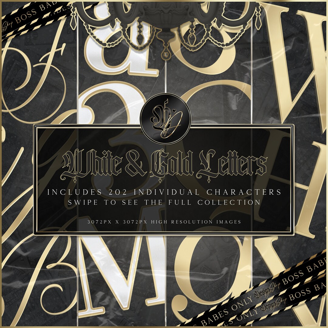 Gold Gradient Letters, Gold Alphabet, Gradient Alphabet, Gold Chrome ...