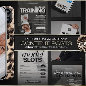 20 Beauty Salon Training Social Media Vorlagen (Digitaler Download)