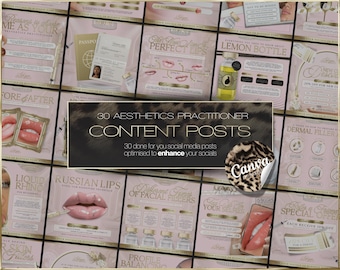 30 plantillas para redes sociales de profesionales de la estética: descarga digital instantánea