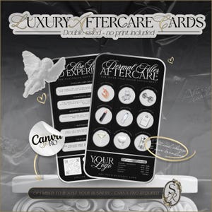 Esthetics Practitioner Nazorgkaart Canva-sjabloon, kaart na afspraak, Russian Lips, fillers, skinbooster, huidvuller 3,5 x 2 inch