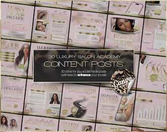 30 plantillas para redes sociales de salones de belleza: descarga digital instantánea