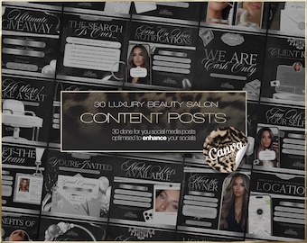 30 plantillas para redes sociales de salones de belleza: descarga digital instantánea