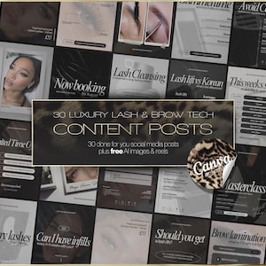 Modelli Canva per social media di lash artist / Post Instagram di lash artist di lusso / Download immediato