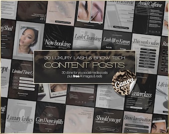 30 plantillas para redes sociales sobre cejas – Canva Posts (Descarga digital)