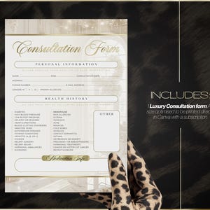 Modulo di consultazione per salone di bellezza - Modello Canva / Scheda cliente modificabile / Download immediato immagine 5