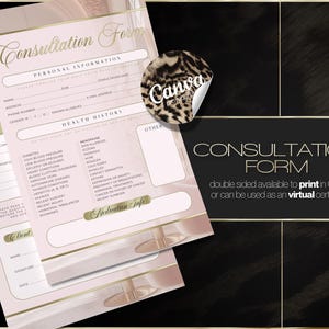 Beauty Salon Consultation Form Canva Template | Editable Client Record Sheet | Instant Download