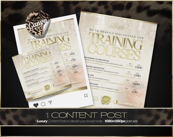 Beauty Salon Training Academy Social Media Template – Instant Digital Download