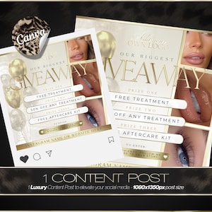 Beauty Salon Canva Template, Giveaway Post (Digital Download)