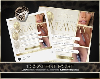 Beauty Salon Canva Template, Giveaway Post (Digital Download)
