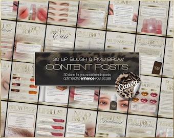 Plantillas para redes sociales de maquillaje semipermanente de labios, rubor y cejas (descarga digital) – Canva Content Posts