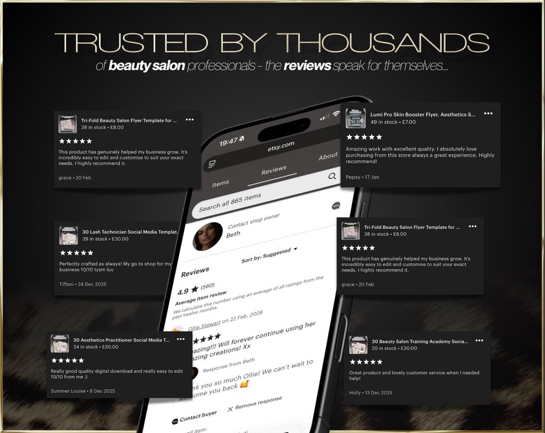 Beauty Salon Social Media Template – Instant Digital Download image 4