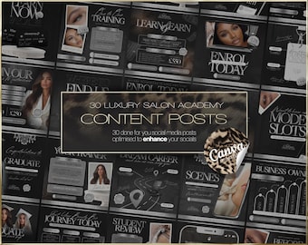 30 plantillas para redes sociales de salones de belleza: descarga digital instantánea
