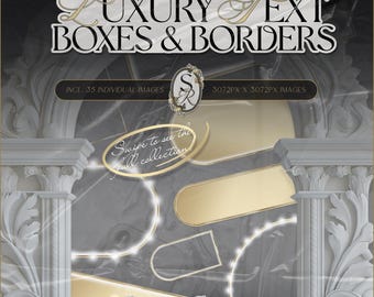 Imágenes prediseñadas con borde dorado, imágenes prediseñadas de cuadro de texto dorado, archivos PNG transparentes, uso comercial, bordes cromados, cuadros de texto con degradado dorado