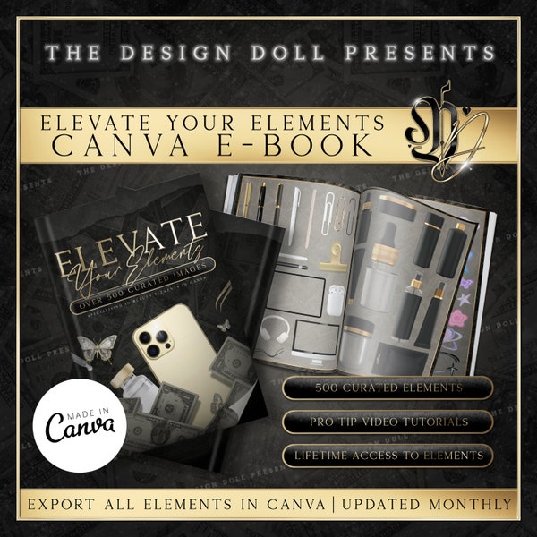 500 Canva Element E-Book, Graphics E-Book, Canva Pro Elements, Beauty Clip Art, Salon Clip Art, E-Book for Graphic Design, Beauty Ebook