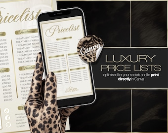Beauty Business Price List Canva Templates | Editable 4-Piece Salon Menu Bundle | Instant Download