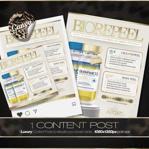 BioRePeel Aesthetics Practitioner Social Media Templates – Instant Digital Download