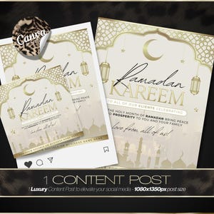 Ramadan Kareem and Eid Mubarak Social Media Template – Instant Download